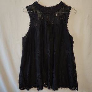Black Lacey Crochet Blouse
